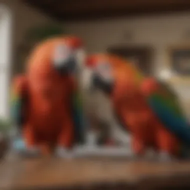 Caring for Your Macaw: A Lifelong Commitment A macaw being cared for in a domestic setting