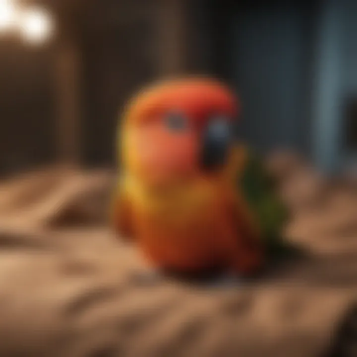 Different types of bedding options for conure birds
