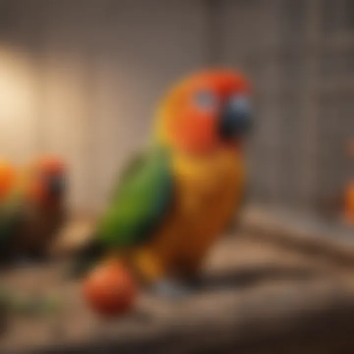Setting up a conure bird bed in a cage