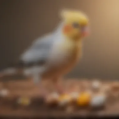 Cockatiel Delight: Enjoying Egg Food Cockatiel enjoying egg food