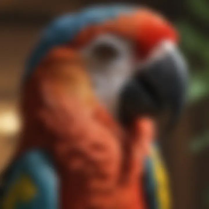 An infographic detailing macaw care requirements and dietary needs