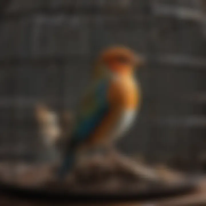 Detailed view of a bird cage cover being cleaned