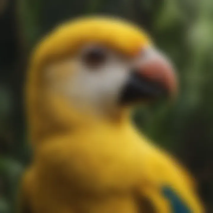 An Amazon Yellow Nape engaging in playful behavior, highlighting its social dynamics.