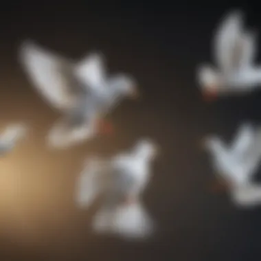 The Grace of Flight: White Birds in Motion Elegant white bird soaring through the air