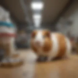 Guinea pig receiving veterinary care