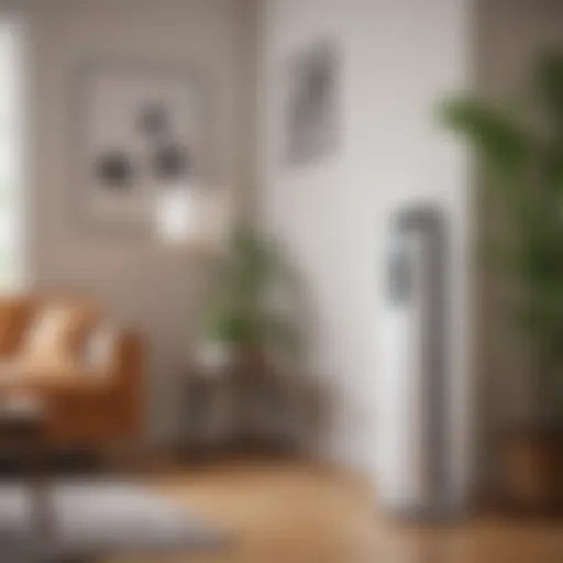 Illustration of ozone air purifier in a modern living space