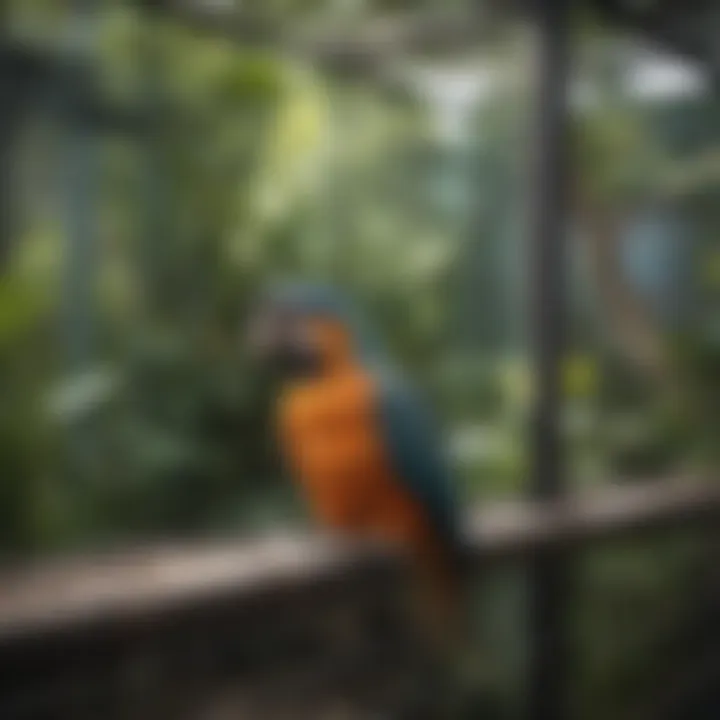 Safe and secure aviary environment featuring well-installed wire panels