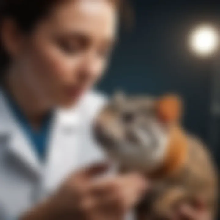 A veterinary professional examining an exotic pet, demonstrating attentive care.