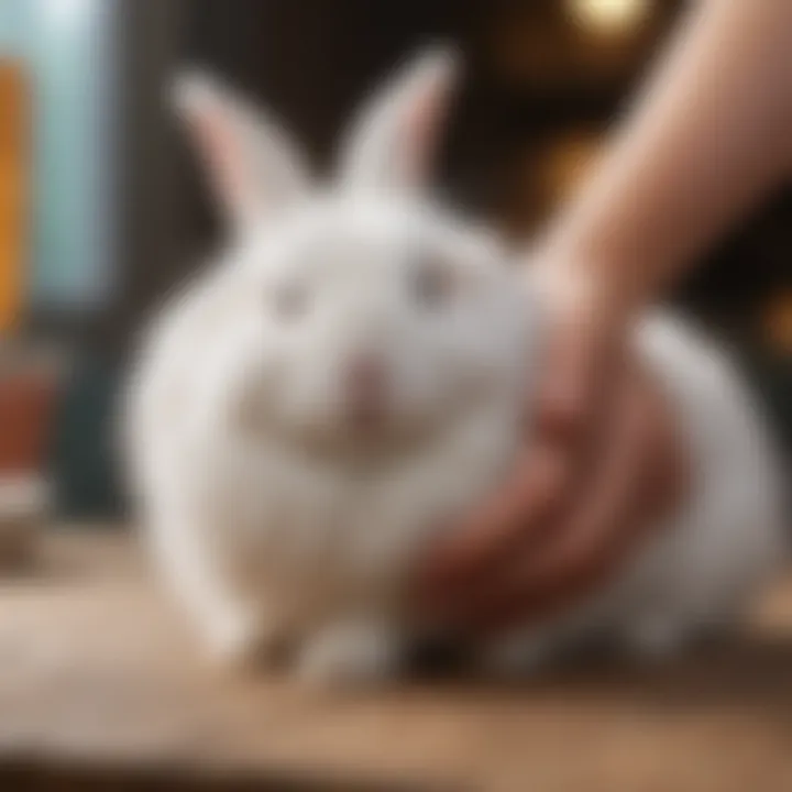 Grooming glove ideal for Angora rabbit care