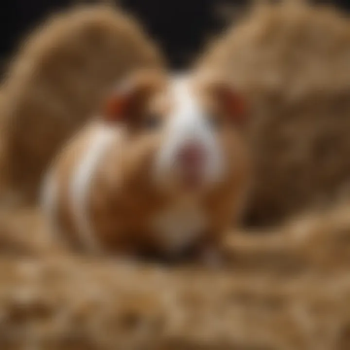 A pile of high-quality hay, an essential part of a guinea pig's diet