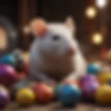 Colorful assortment of rat toys