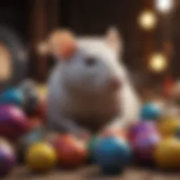 Colorful assortment of rat toys