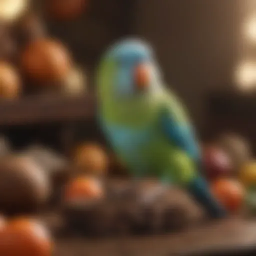 Colorful toys designed for parrotlets to stimulate their curiosity