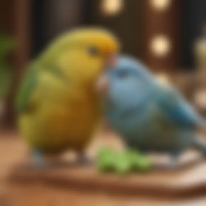 A parrotlet playing with an interactive puzzle toy
