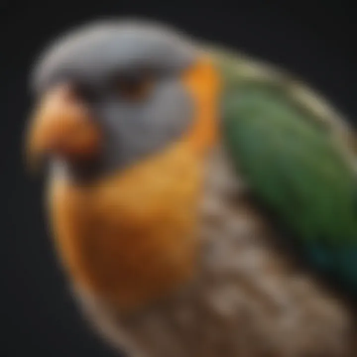 Illustration of a bird's anatomy highlighting areas affected by vitamin D deficiency.