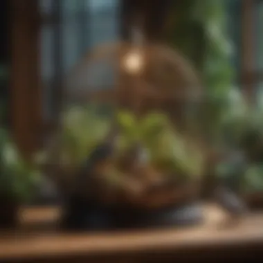 Creating a Stimulating Habitat: Essentials for Bird Wellbeing Birdcage with plants and toys inside