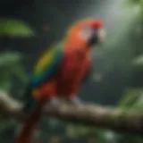 Colorful parrot perched on a branch