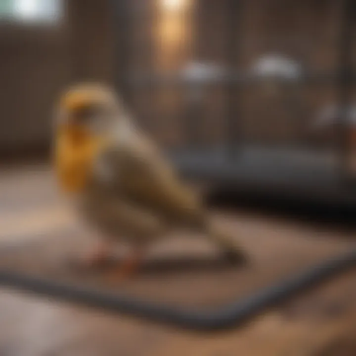 Close-up of a plush mat for bird cages emphasizing comfort