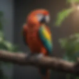 Colorful parrot perched on a branch