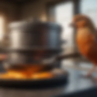 Exploring Safe Cookware Materials for Avian Health An assortment of bird-safe cookware materials