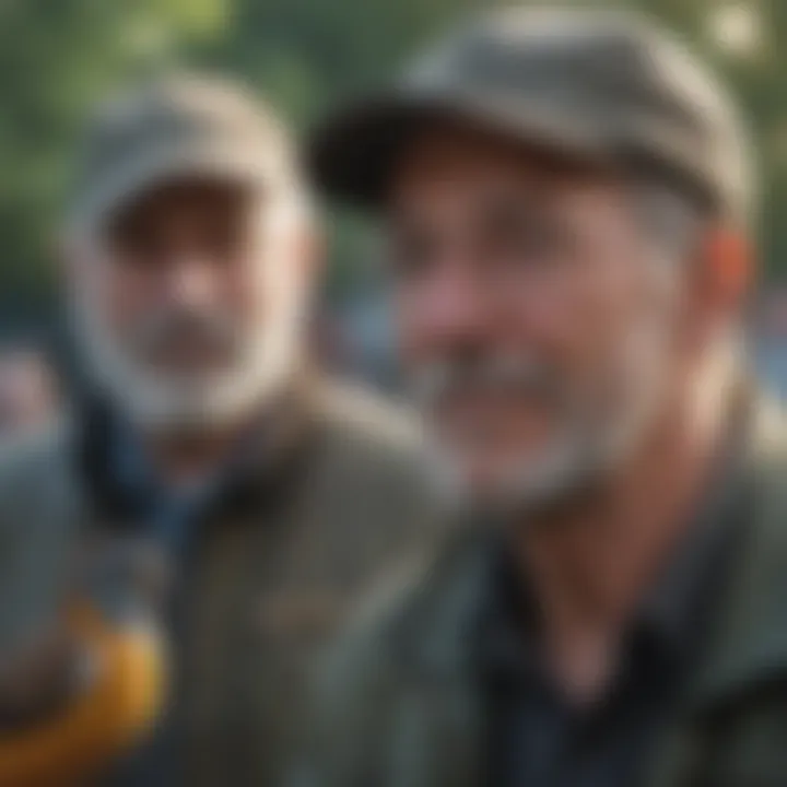 A community event showcasing bird enthusiasts discussing avian topics.