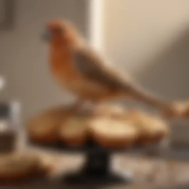 Elegant Presentation of Birdie Bread for Feathered Friends Birdie bread served in a beautifully designed feeding dish for pets