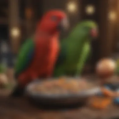 Nutritional Needs of Eclectus Parrots Healthy diet for Eclectus Parrots displayed