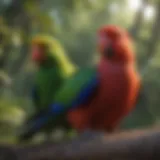 Vibrant Eclectus Parrots in their natural habitat