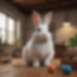 Cozy indoor rabbit habitat with toys