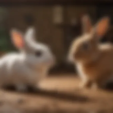 The Joy of Bunny Companionship A playful bunny interacting with a child