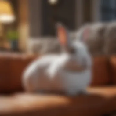 Comfortable Couch for Rabbits A cozy couch setup designed for rabbit comfort