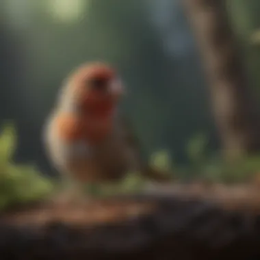 Understanding Finch Behavior A serene setting depicting a person observing finches in their natural behavior.