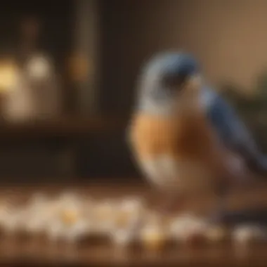 Variety of Calcium Supplements for Birds Different types of calcium supplements arranged aesthetically, emphasizing their variety and forms.