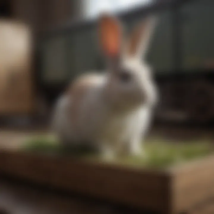 Essential materials for litter training a rabbit, including litter options and boxes.