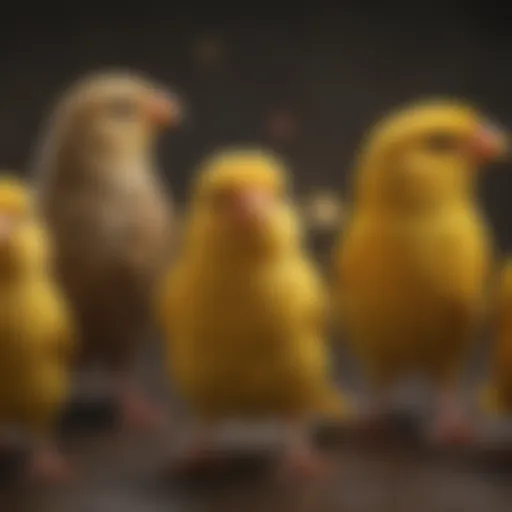 A colorful selection of canary breeds available for purchase online