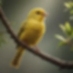 Vibrant canary perched gracefully on a branch