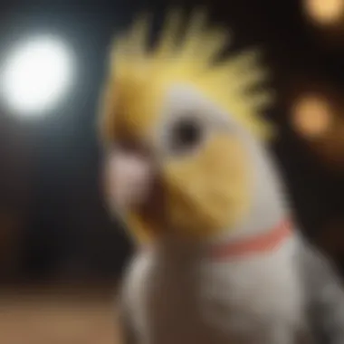 Cockatiel enjoying interaction with its owner