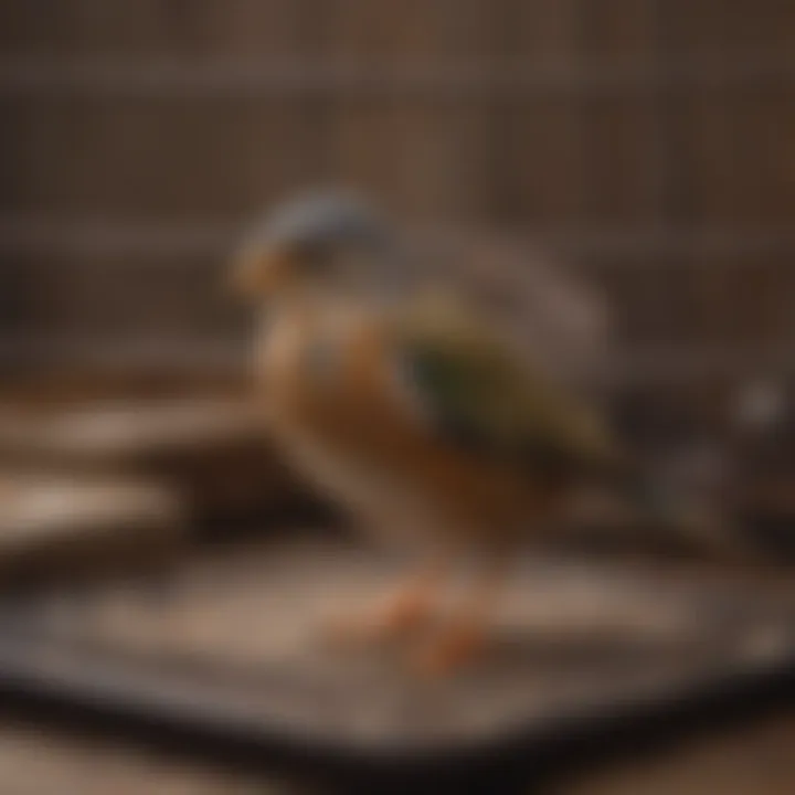 Clean and well-maintained mat under a bird cage