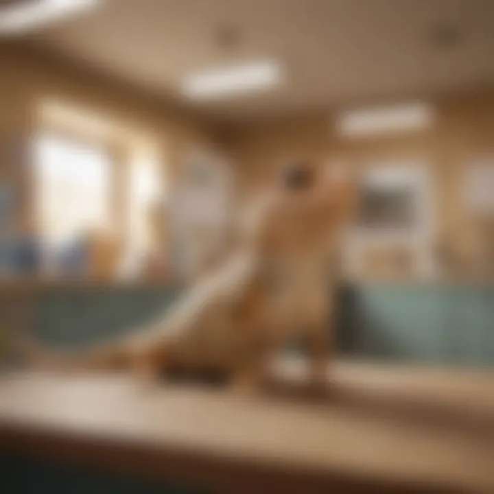 A cozy veterinary clinic environment designed for reptiles.