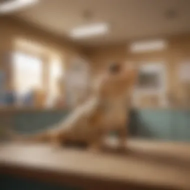 Reptile-Friendly Veterinary Clinic A cozy veterinary clinic environment designed for reptiles.