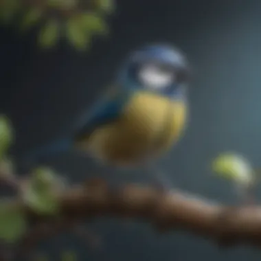 Blue Tit Mug Design A beautifully crafted bird mug showcasing a vibrant blue tit perched on a branch.