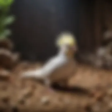 Optimal Breeding Environment for Cockatiels Cockatiels inside a well-maintained breeding environment