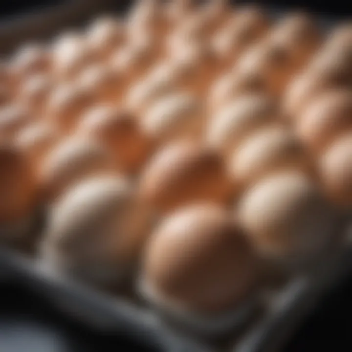 Close-up of healthy cockatiel eggs in an incubator.