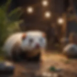 Cozy ferret habitat with enrichment