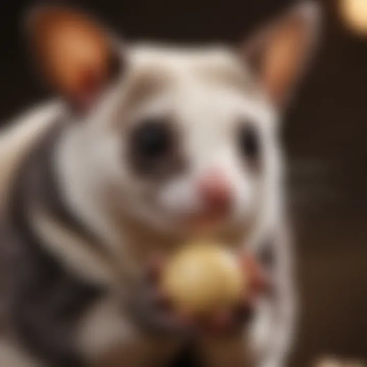 A sugar glider interacting playfully with a fellow glider