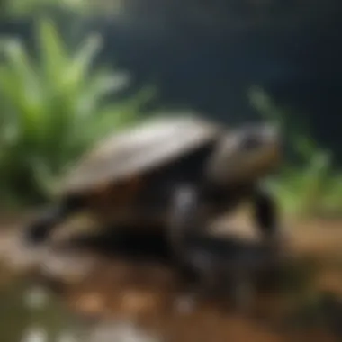 Maintaining Ideal Water Quality for Slider Turtles A slider turtle in a clean tank with clear water illustrating proper water quality management