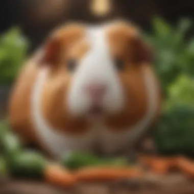 Nutritional Needs of Guinea Pigs Fresh vegetables and pellets for guinea pig diet