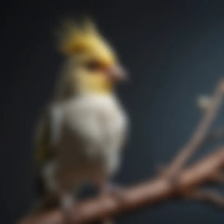 Vibrant cockatiel perched on a branch