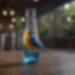 Stylish bird water bottle in a modern aviary setting