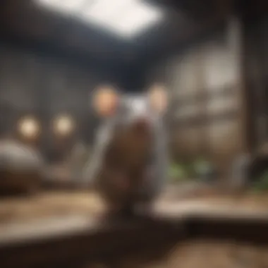 Spacious rat enclosure layout showcasing various levels and hiding spots
